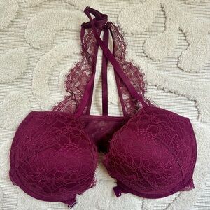 Victoria's Secret  dry Sexy Push-up Burgundy Lace Bralette